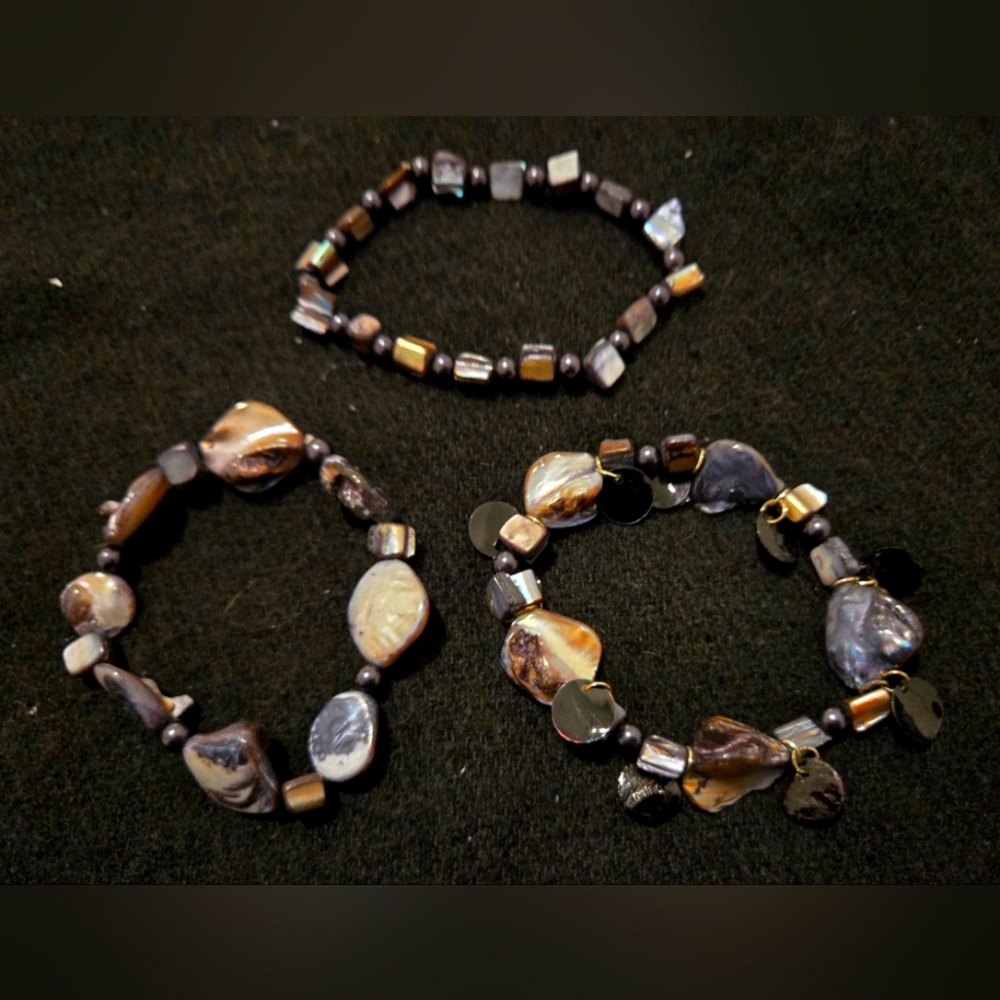 Three Stretchy Beaded Fashion Bracelets